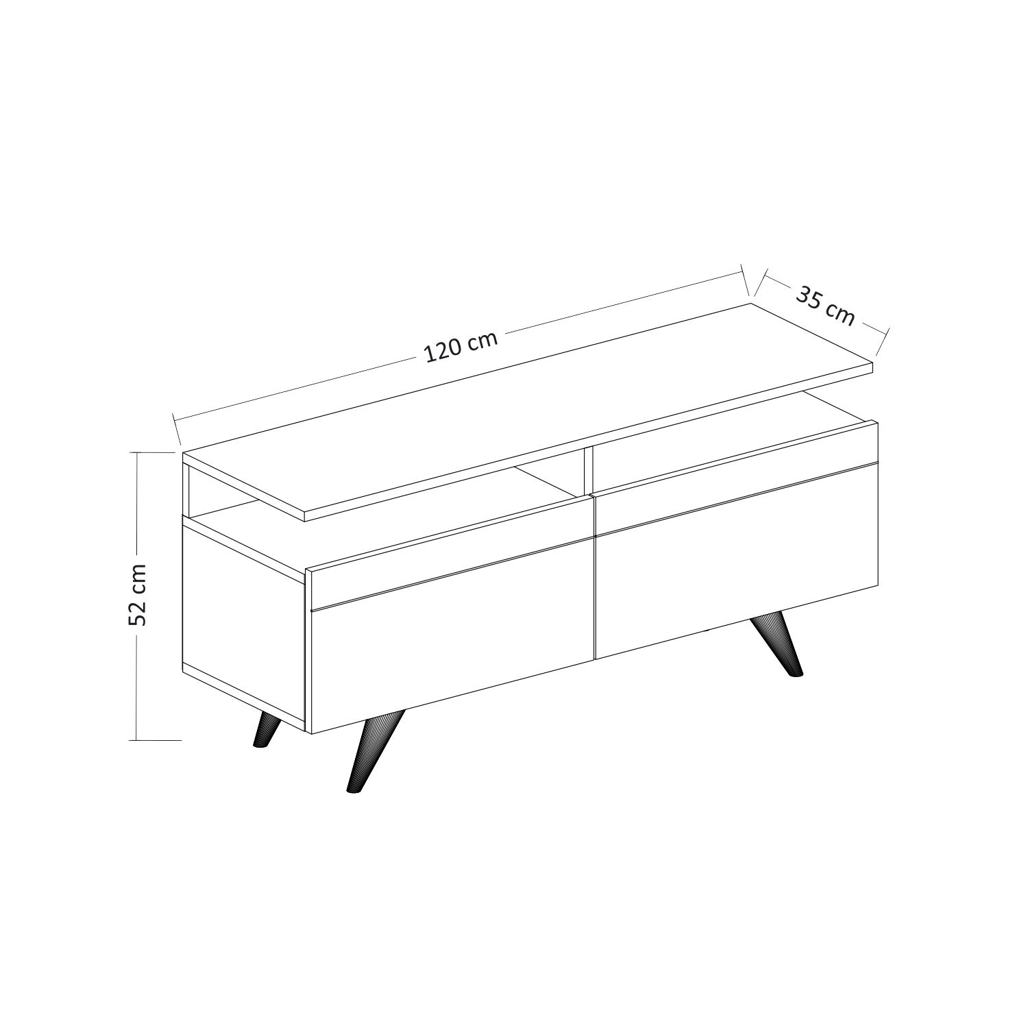 Berlin Tv Ünitesi 120cm Beyaz/Safir Meşe