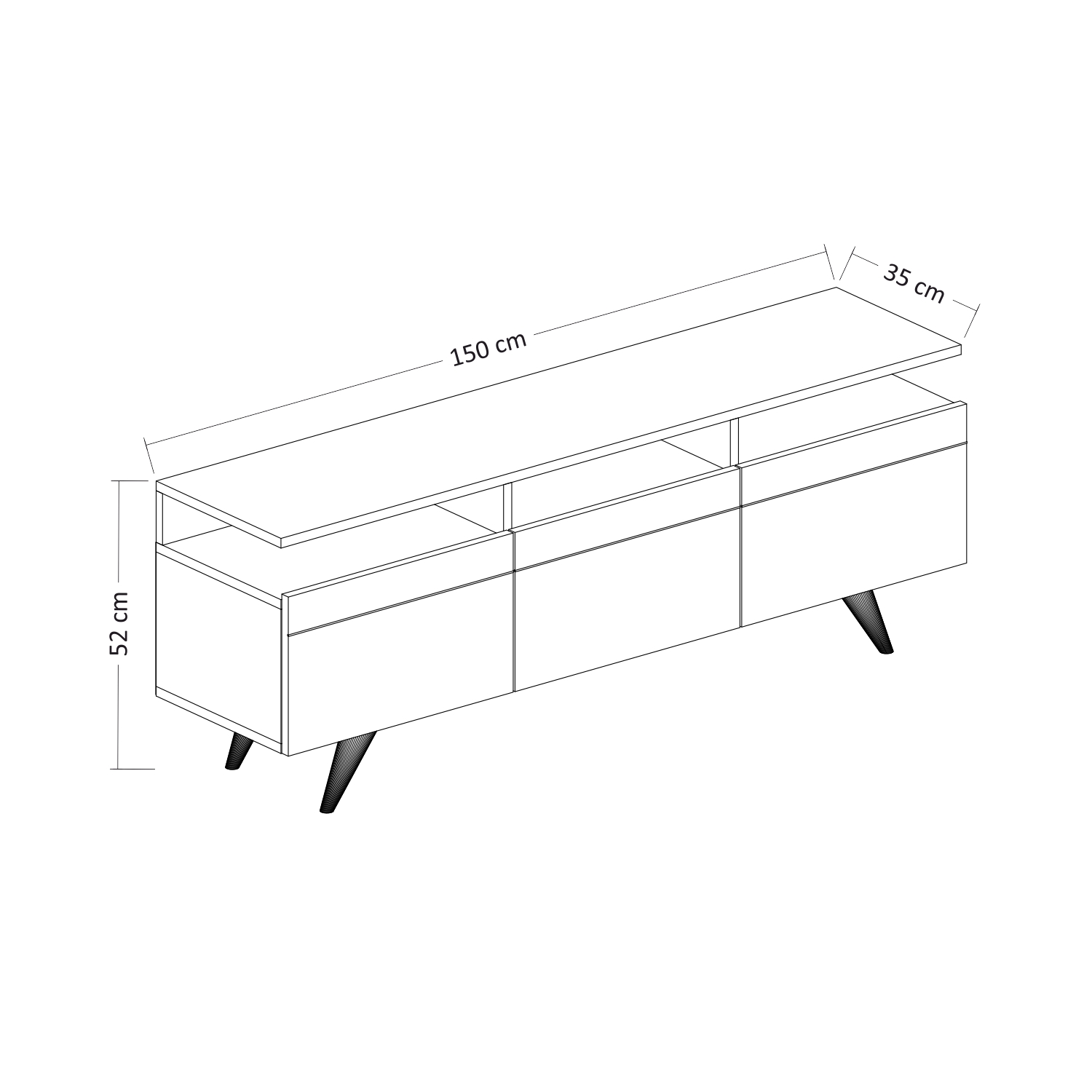 Berlin 150cm 3 Kapaklı Tv Ünitesi